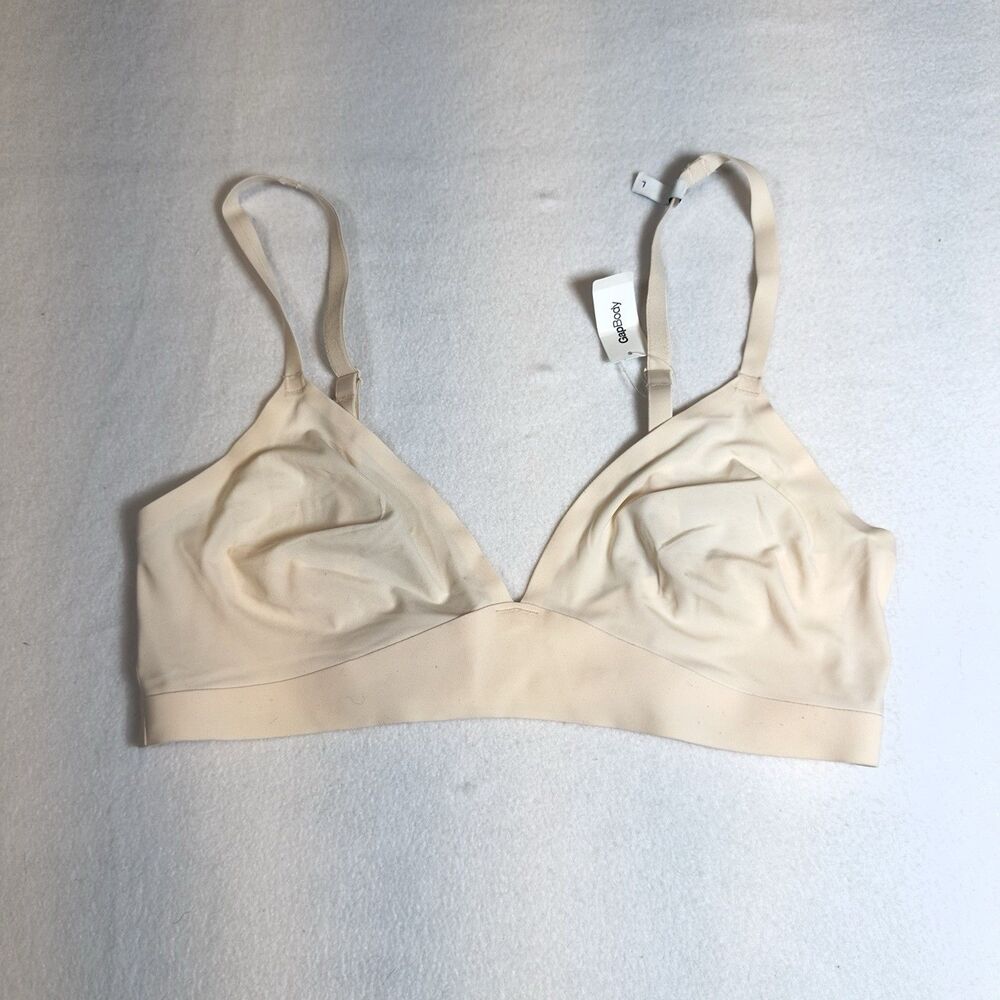 Gap GapBody Women's Wireless Triangle Bra Neutral Beige LARGE
